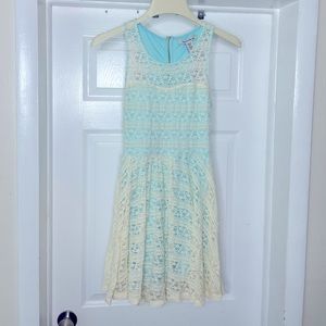 American Rag S racer back dress lace overlay blue